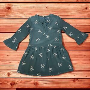 Madewell Silk Tie-Neck Dress Wild Botanic Size M Green MSRP $158